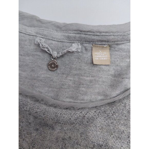 Anthropologie Long Sleeve Gray Wool Alpaca Nylon Blend Tunic Sweater L - Picture 3 of 11